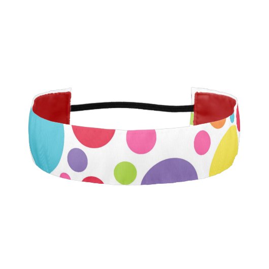 色数々の水玉模様 アスレチックヘッドバンド (正面)