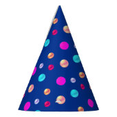 色数々の水玉模様 パーティーハット (左)