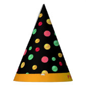 色数々の水玉模様 パーティーハット (左)