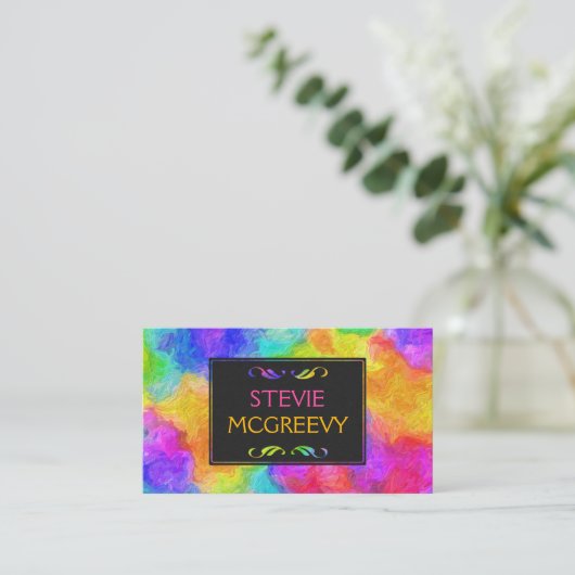 色数々の油絵を描 名刺 (スタンド正面)