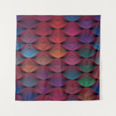 色数々の波幾何プリント タペストリー (正面(横))