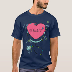色数々の眼科ハートかわいいピンクの眼科 Tシャツ