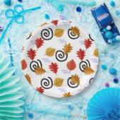 色数々の秋ジオグラフィック葉ス ペーパープレート (パーティー)