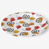 色数々の秋ジオグラフィック葉ス ペーパープレート (アングル)