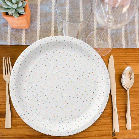 色数々の紙吹雪シャワー ペーパープレート