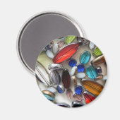 色数々の結晶ビーズ マグネット (正面/裏面)