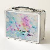 色数々の絞り染めデザイン メタルランチボックス (裏面)