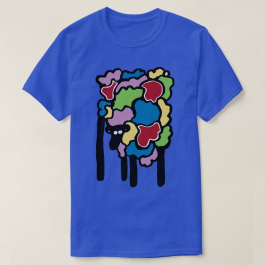 色数々の羊 Tシャツ (デザイン正面)