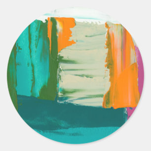 色数々の自由表絵画現 ラウンドシール