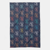 色数々の自転車パターン キッチンタオル (縦)