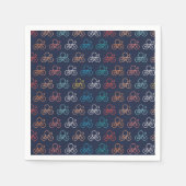 色数々の自転車パターン スタンダードカクテルナプキン (正面)