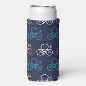 色数々の自転車パターン スリム缶クーラー (Seltzer正面)