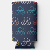 色数々の自転車パターン スリム缶クーラー (正面)
