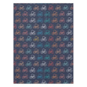 色数々の自転車パターン テーブルクロス (正面)