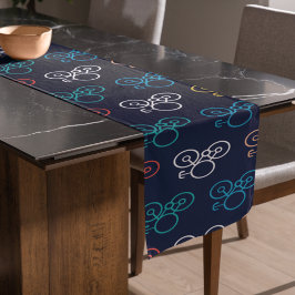 色数々の自転車パターン ロングテーブルランナー