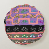 色数々の自転車 ラウンドクッション (裏面)