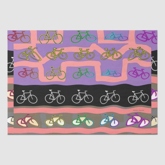 色数々の自転車 薄葉紙 (正面)