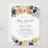 色数々の色のエレガントフローラベビー散布招待状 招待状 (正面)