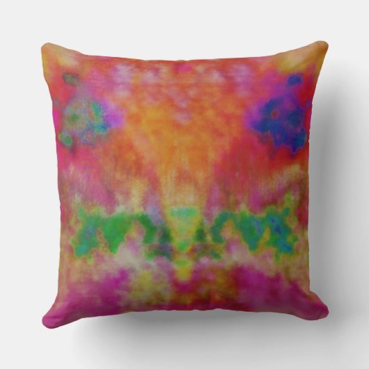色数々の色のサイケデリック絞り染め装飾用クッション クッション (裏面)