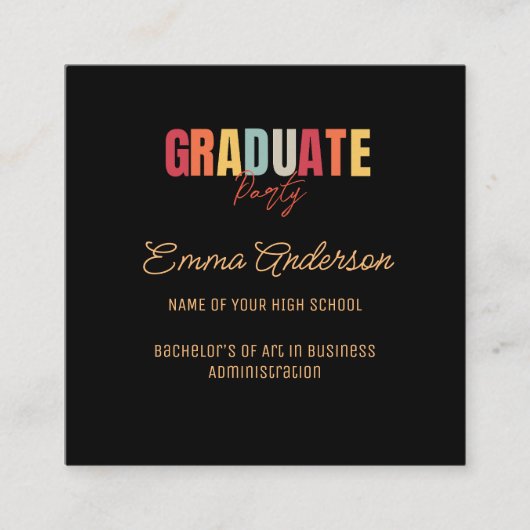 色数々の色のスタイリッシュタイポグラフィ エンクロージャーカード (正面)