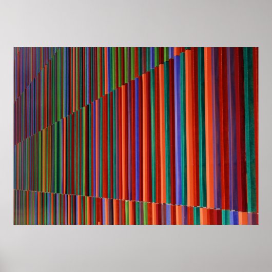 色数々の色のストライプのイラストレーション ポスター (正面)