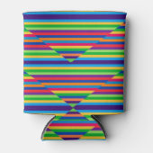 色数々の色のストライプのクーラーボックス 缶クーラー (正面)