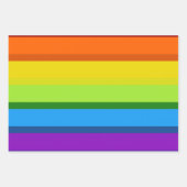 色数々の色のストライプ虹 ラッピングペーパーシート (正面)