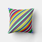色数々の色のストライプ装飾用クッション クッション (裏面)