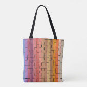 色数々の色のストライプ トートバッグ (裏面)