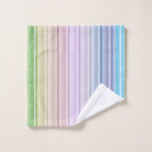 色数々の色のストライプ バスタオルセット (ウォッシュタオル)