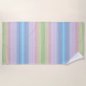 色数々の色のストライプ ビーチタオル (正面)