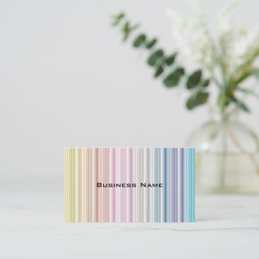 色数々の色のストライプ 名刺 (スタンド正面)