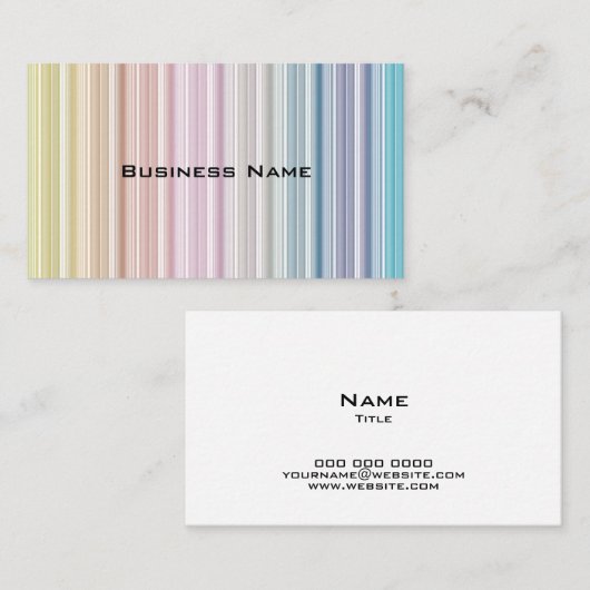 色数々の色のストライプ 名刺 (正面/裏面)