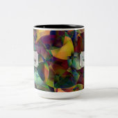 色数々の色の万華鏡の抽象芸術アートと名称 ツートーンマグカップ (中央)