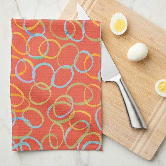 色数々の色の抽象芸術パタカッコいいーン キッチンタオル (四つ折り)