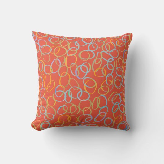 色数々の色の抽象芸術パタカッコいいーン クッション (正面)