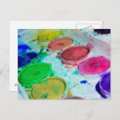 色数々の色の水の色パレ絵を描ット ポストカード (正面/裏面)