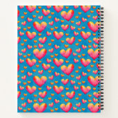 色数々の色の水彩ハートスパイラルノートブック ノートブック (裏面)