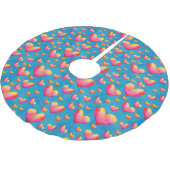 色数々の色の水彩ハートツリースカート ブラッシュドポリエステルツリースカート (アングル)