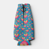 色数々の色の水色ハートボトルクール ボトルクーラー (裏面)