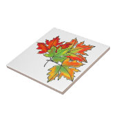 色数々の色カラフル紅葉カエデ葉ラ タイル (側面)