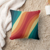 色数々の色レトロスタイル波デザイン クッション (ブランケット)