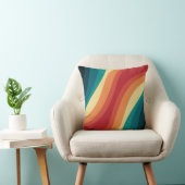 色数々の色レトロスタイル波デザイン クッション (椅子)