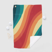 色数々の色レトロスタイル波デザイン ゴルフタオル (インサイチュ)