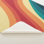 色数々の色レトロスタイル波デザイン シェルパブランケット (3/4)