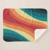 色数々の色レトロスタイル波デザイン シェルパブランケット (正面(横))