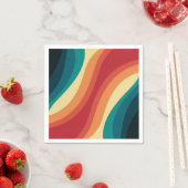 色数々の色レトロスタイル波デザイン スタンダードカクテルナプキン (インサイチュ)