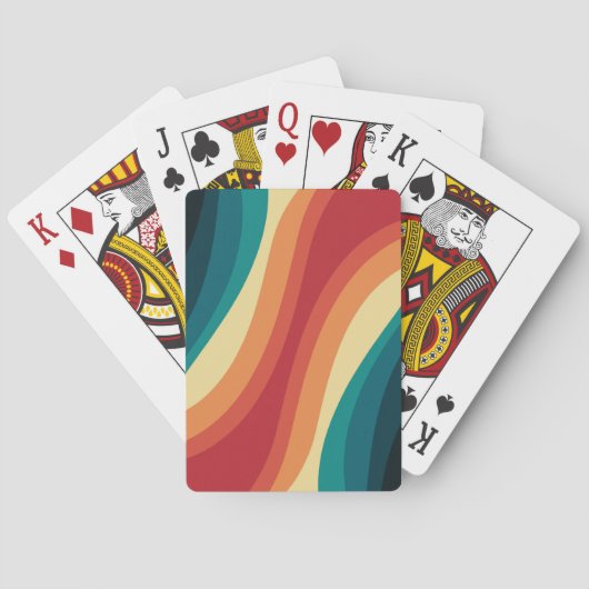 色数々の色レトロスタイル波デザイン トランプ (裏面)
