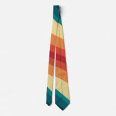 色数々の色レトロスタイル波デザイン ネクタイ (裏面)