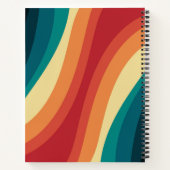 色数々の色レトロスタイル波デザイン ノートブック (裏面)
